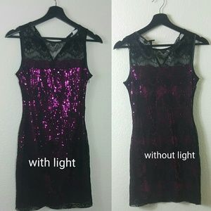 BLACK AND PINK DRESS